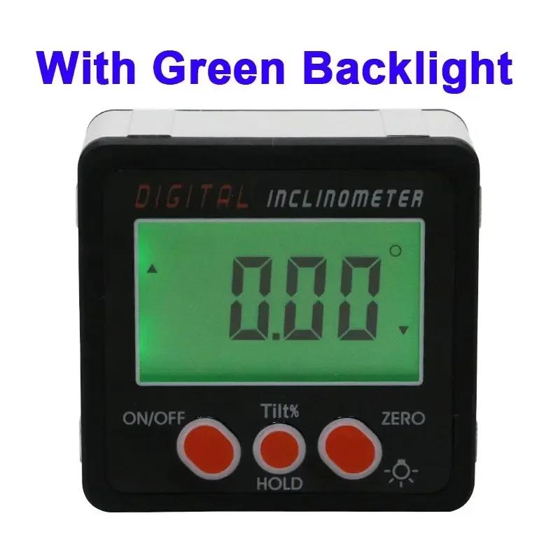 SHANHR Digital Level Protractor Inclinometer Magnetic Level Angle Meter Angle Finder Level Box Digital Angle Gauge Only Green backlight