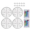 4PCS 16 Color LED Submersible Light with Magnet Suction Cup for Pool Fish Tank Fountain Party