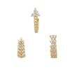 3Pcs Arrival Sparkling Crystal Zircon Wheat Hoop Earrings Stainless Steel Gold Color Huggies Piercing Earring Wedding Jewelry