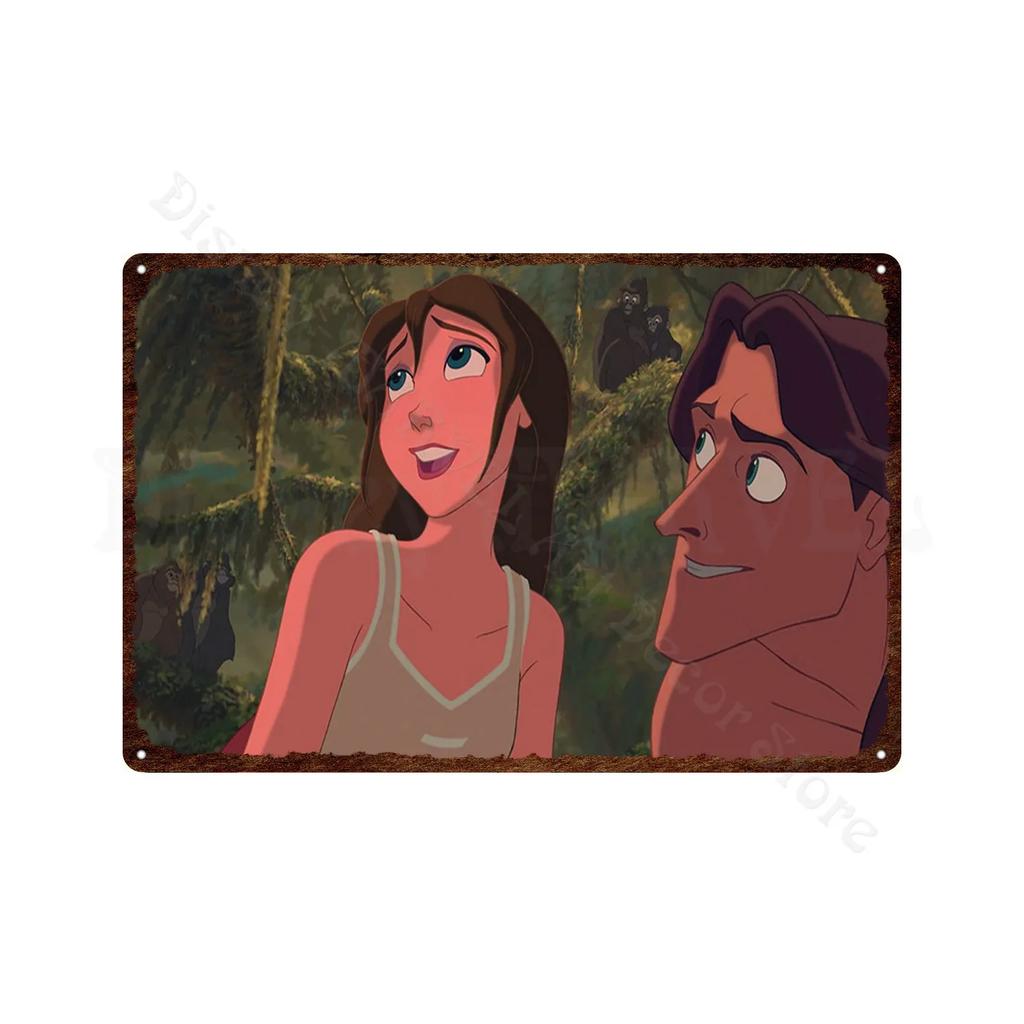 Tarzan Metal Poster Classic Animated Films Vintage Tin Sign Plate Metal Plaque Wall Art Stickers For Room Decor