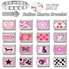 Y2K Pink Series Girls' Eye Rabbit Star Butterfly Cherry Italian Charm Links Fit 9MM Stainless Steel Bracelet DIY Making Jewelry