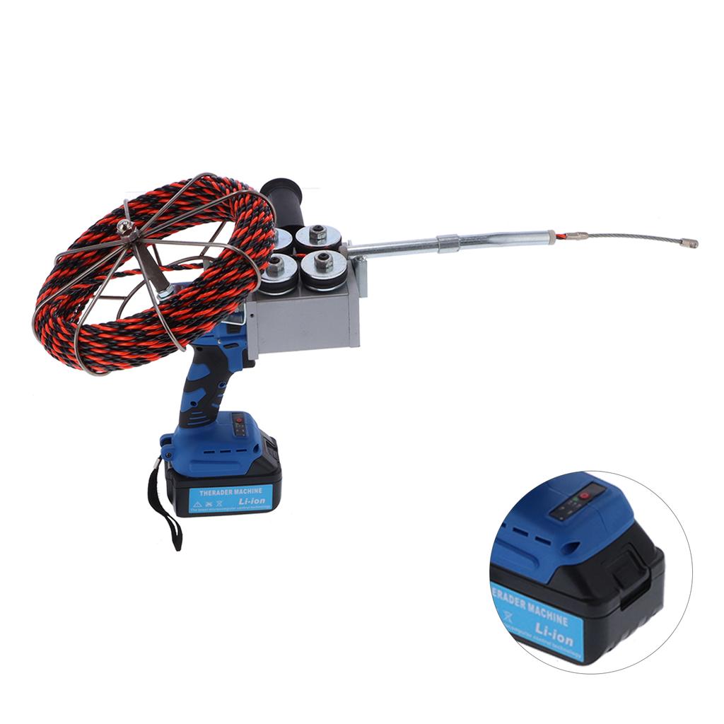 Cable Threading Machine Automatic Electric Set Plumber Wire Puller Pulling Tool KitUK Plug 100‑240V