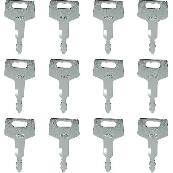 12 Pcs H806 17001-00019 180845 Ignition Switch Key for Takeuchi Excavator Compatible with CTL Track Loader Case Mini Excavators also for Gehl New