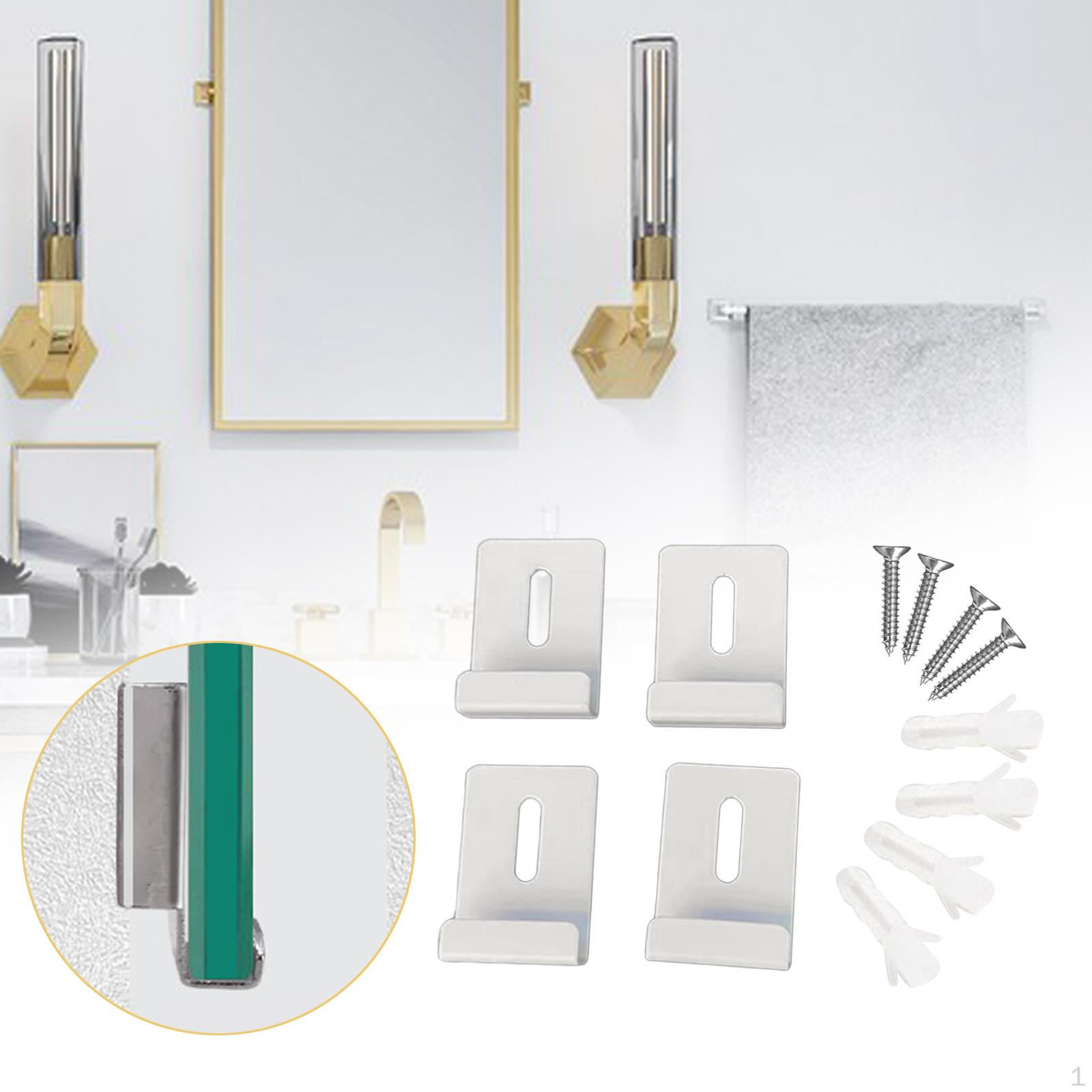 Набор металлических зажимов для крепления зеркала для легкой установки на стену White L