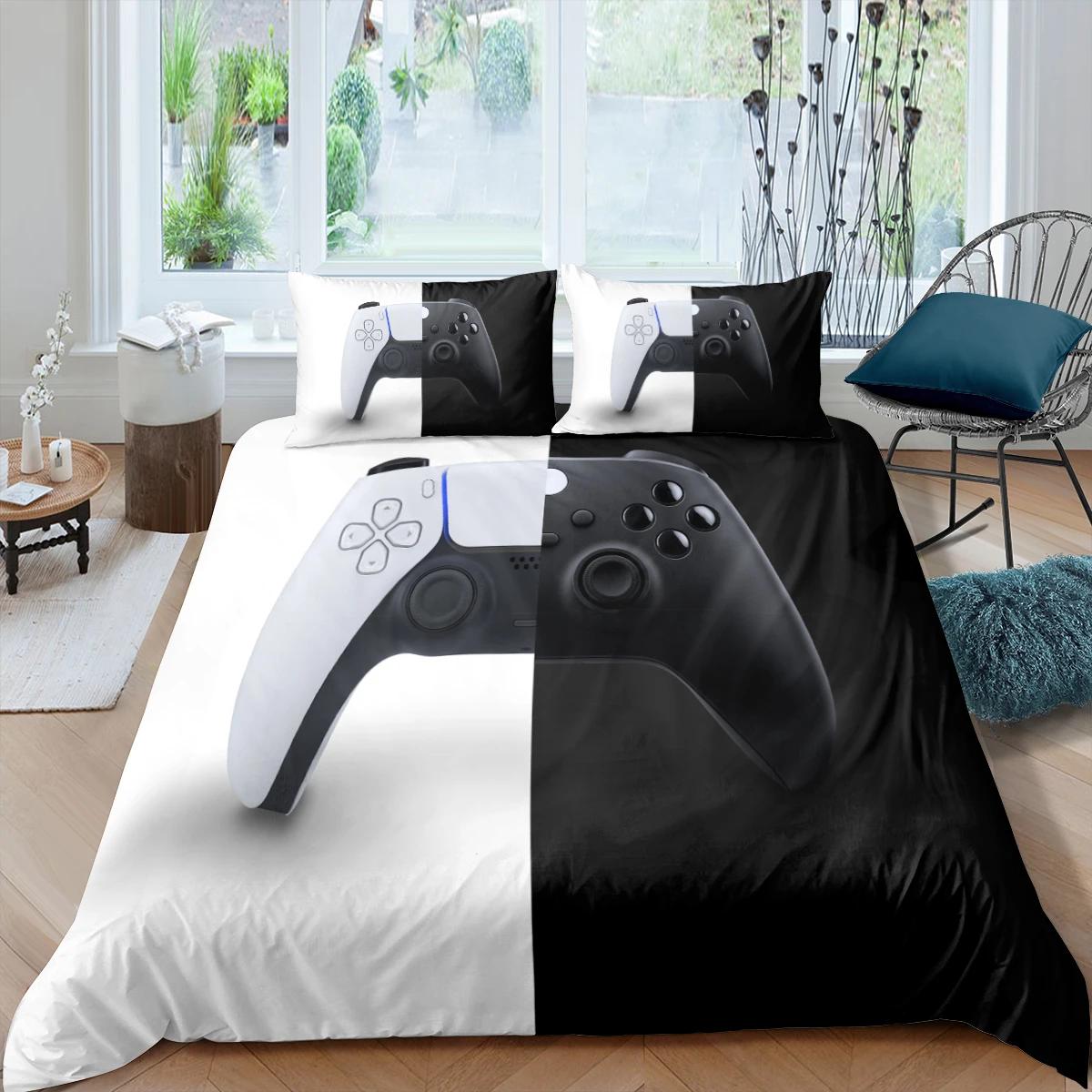 

Gamepad Bedding Set Queen Size Duvet Cover Creative Black Bed Comforter Cover Set Polyester Quilt Cover Bedclothes 2/3Pcs 140x210cm 2pcs