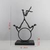 Black Cast Iron Acrobatic Figure Decoration Sculptures, Metal Crafts, Abstract Art Climbing Figure Ornaments, Home Decoration