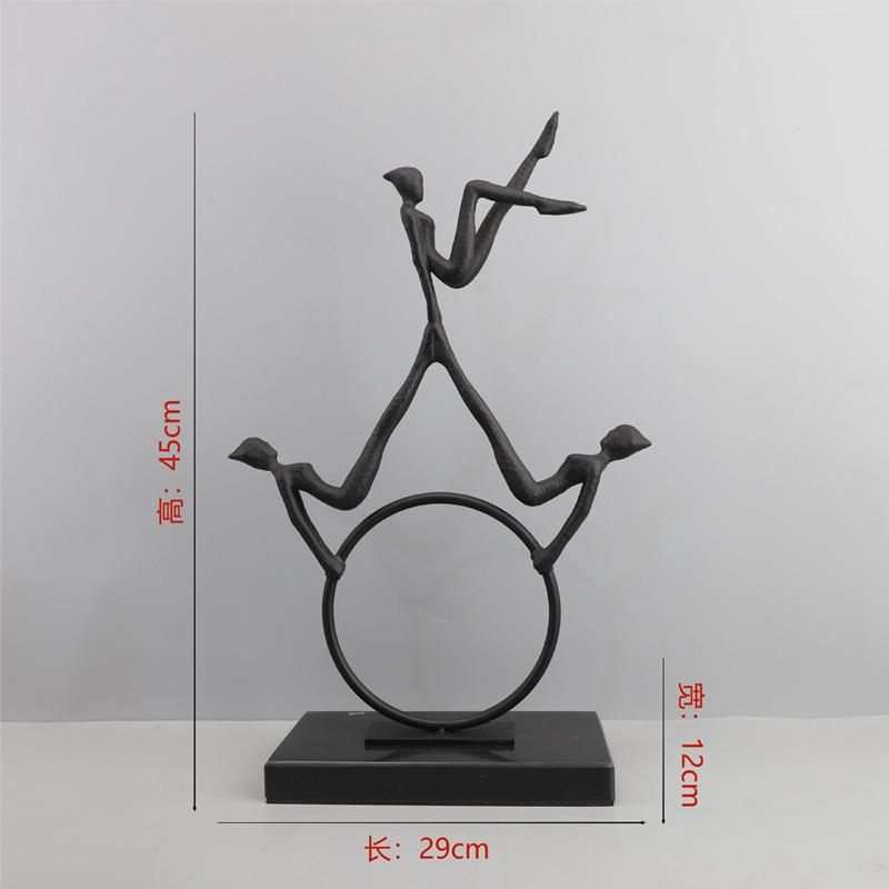 Black Cast Iron Acrobatic Figure Decoration Sculptures, Metal Crafts, Abstract Art Climbing Figure Ornaments, Home Decoration