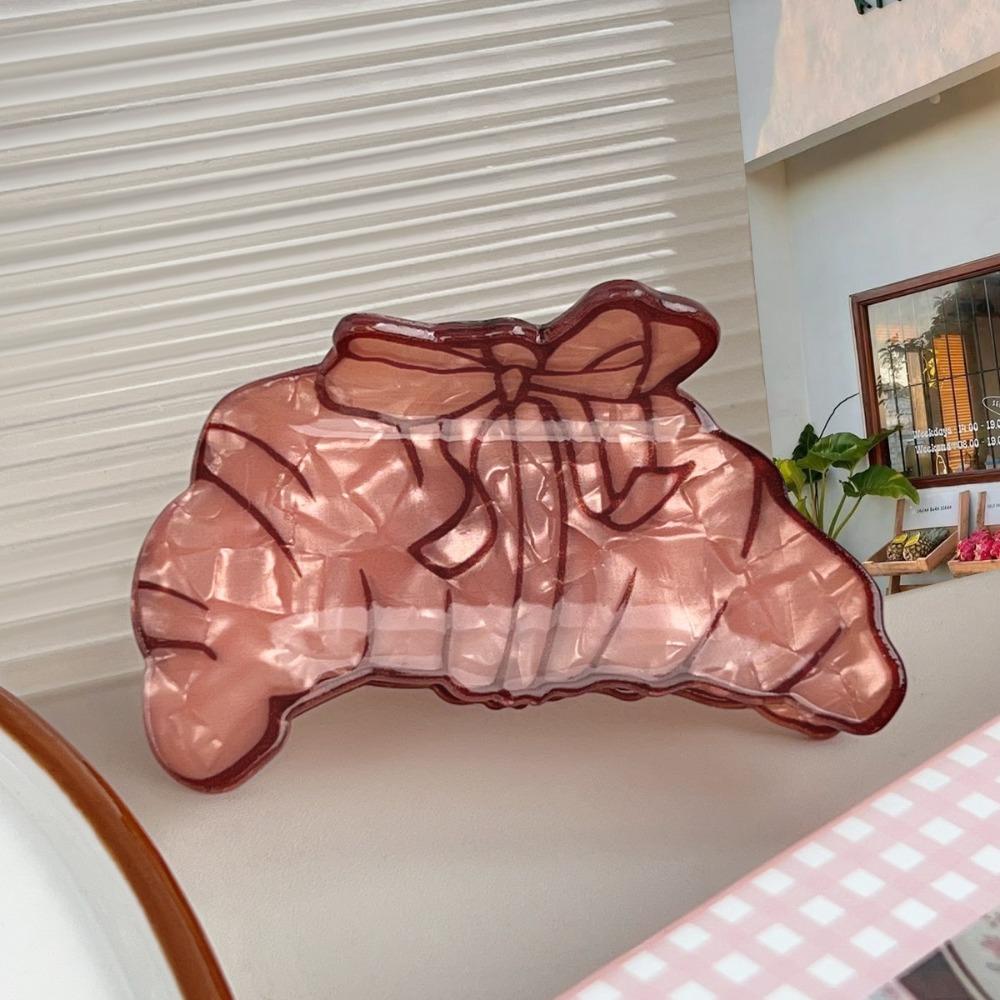 Sweet Croissant Shark Clip Coffee Cup Delicious Food Claw Clip Headdress Creative Crab Clip  Gift