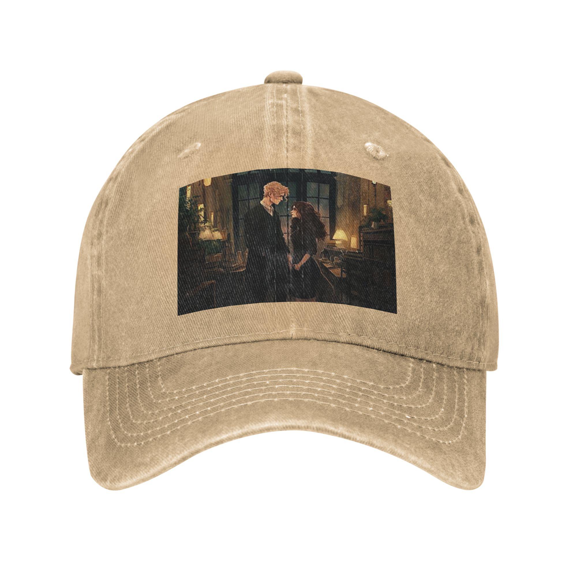 

Dramione At The Library Baseball Caps Snapback Washed Denim Hats Adjustable Casquette Hip Hop Baseball Cowboy Hat for Unisex One Size