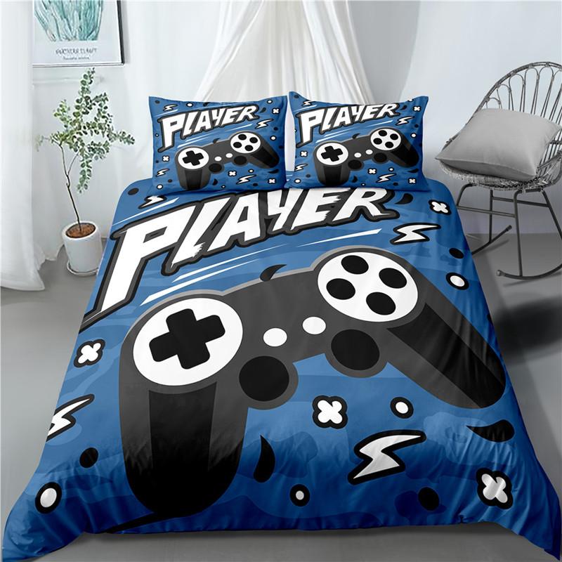 

Gaming Duvet Cover Set Gamer Room Decor For Boy Kids Teen Video Games Twin Bedding Set Microfiber Gamepad Let s Play Quilt Cover AU Double(180x210cm)