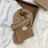Scarf women's new winter versatile solid color soft waxy knitted wool short scarf warm scarf