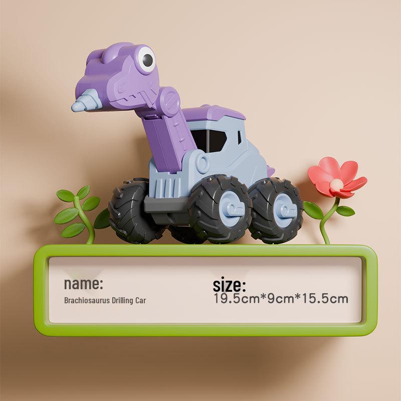 In-stock Press-back Dinosaur Engineering Toy Car for Kids