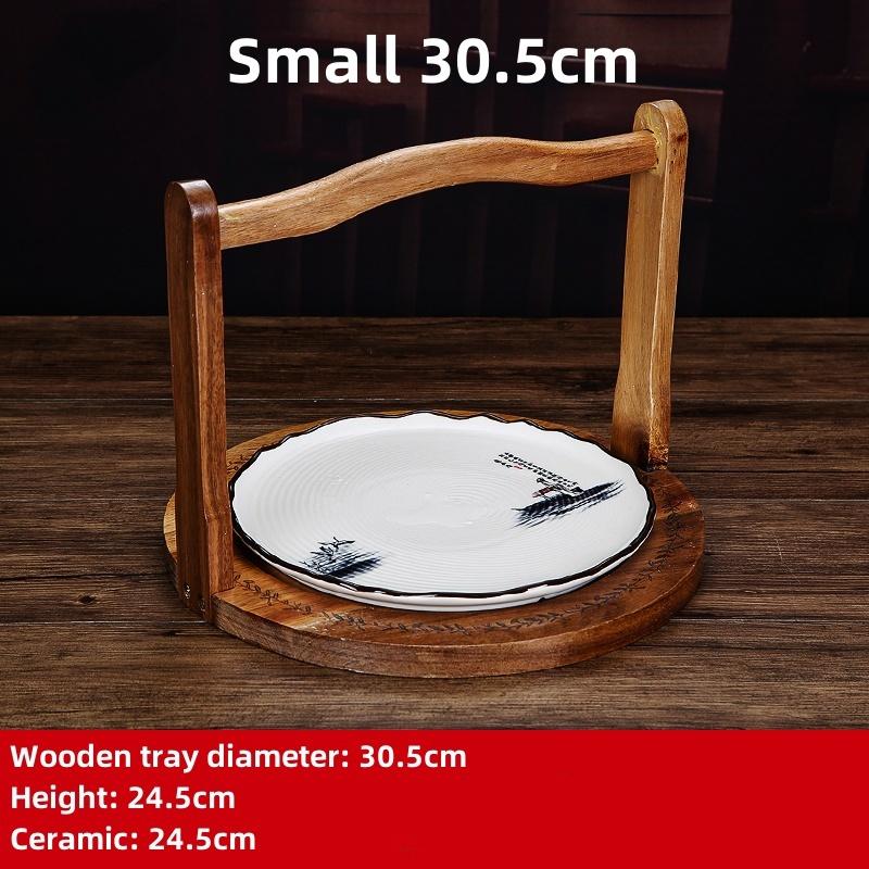 Creative rectangular hand-held ceramic bread cake plate tray basket for lamb steak artistic dishes hotel restaurant tableware
