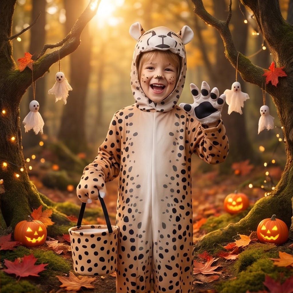Kids Costume with Backpack and Flame Design, Futuristic Role Play Outfit for Stage Performances