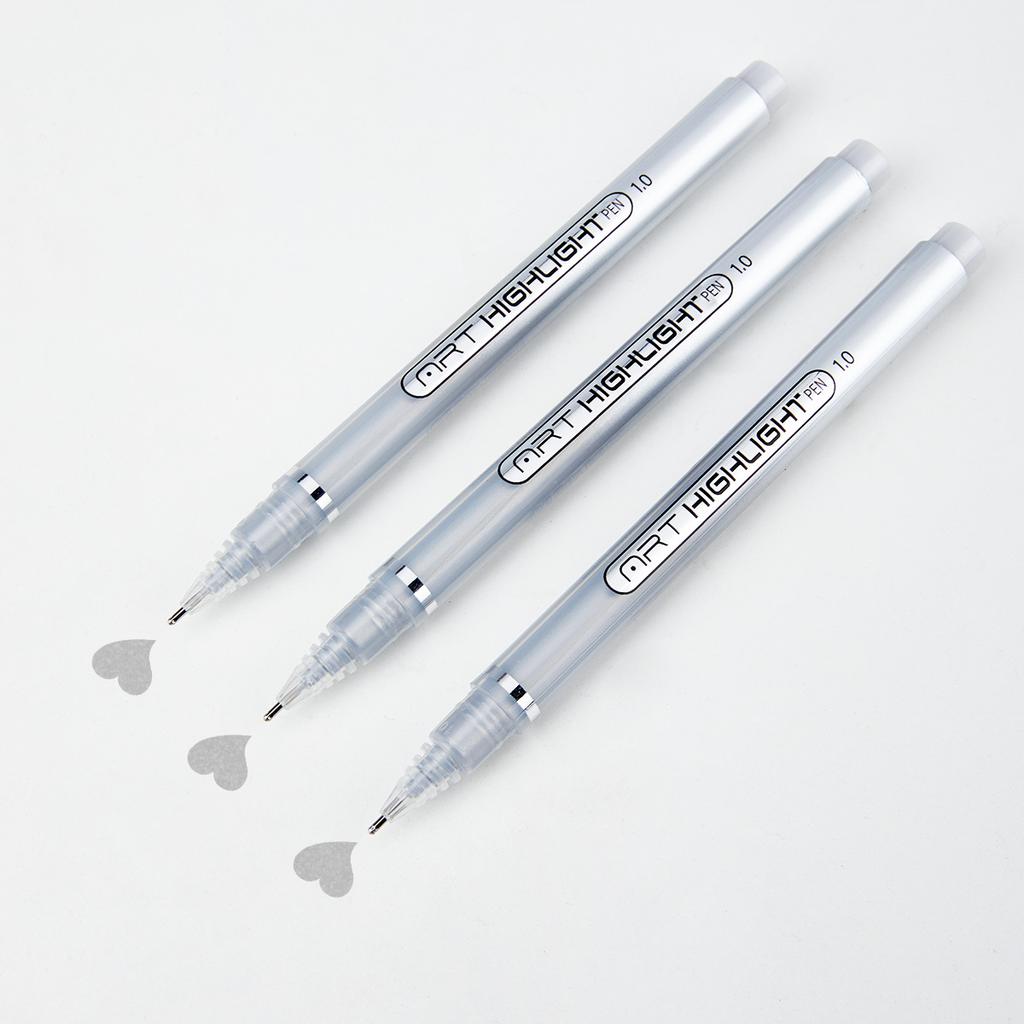 1mm Extra Feine Spitze 3/6er Pack Gelstift Set Weiß, Gold und Silber Gel-Tinte Stifte für Künstler, Weißer Gelstift, Weißer Tintenstift