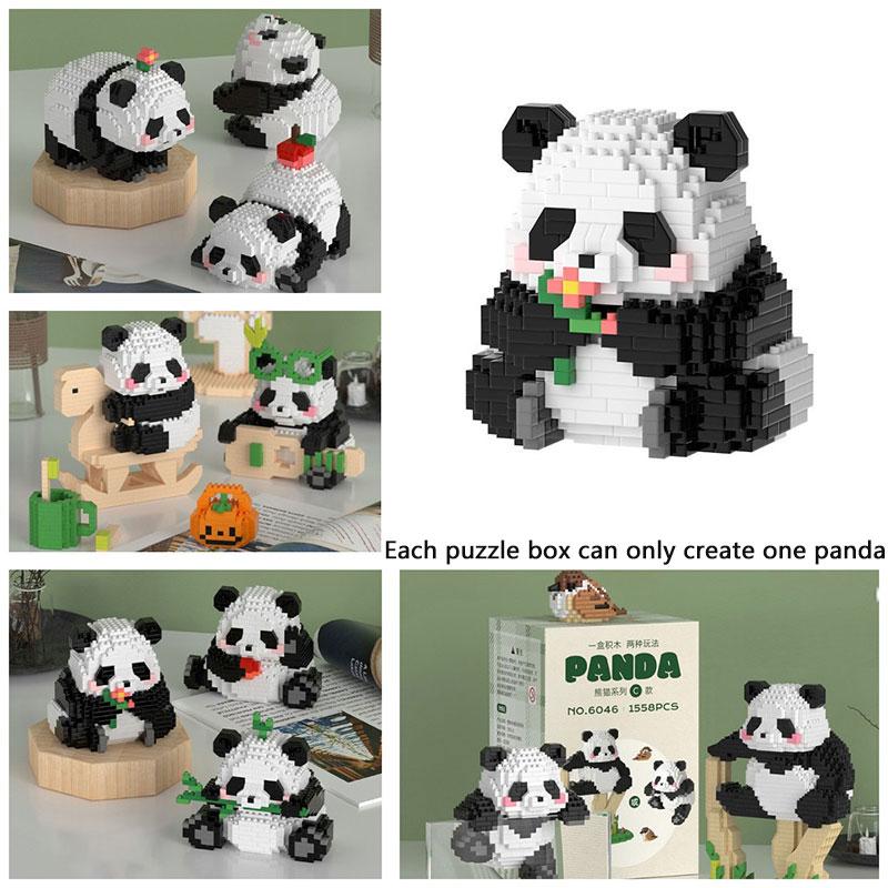 Panda Building Blocks Puzzle Toy Multiple Gameplay Parentchild Interactive Gift