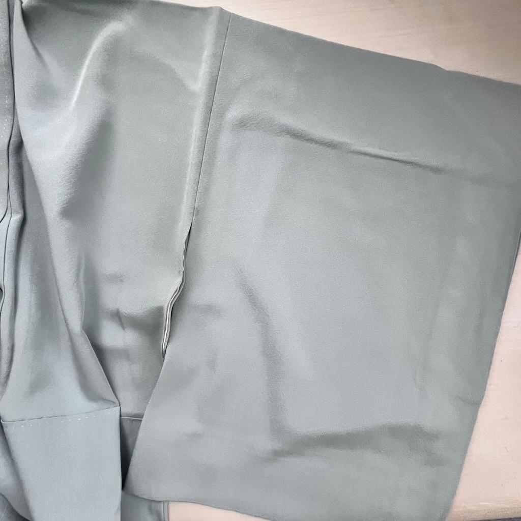 Used Pale green kimono, human pattern, Japanese pattern, Japanese clothes, retro, antique, vintage