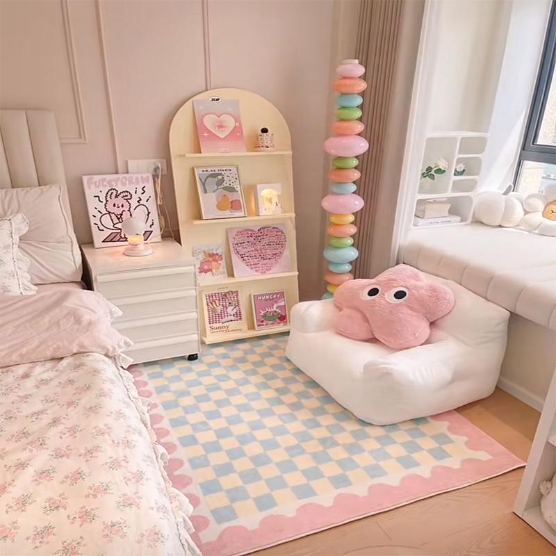 Pink Girly Style Thickened Cashmere-Like Blanket for Bedside, Sofa, Living Room, or Bay Window