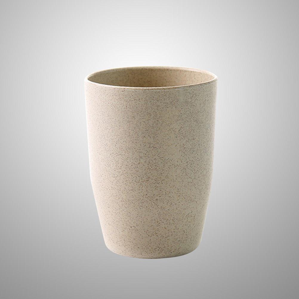 Northern Europe Beige Wheat Stem Tooth Cup Bathroom Mouthwash Mug Round Easy Clean Lightweight Stackable Eco Friendly Rinsing