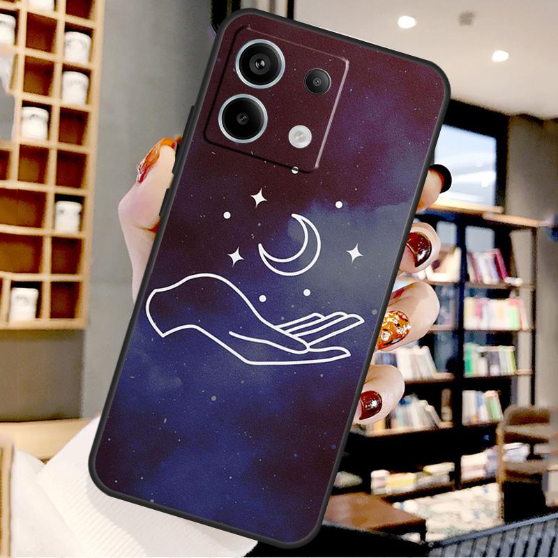 Hand Holding Moon Finger Heart For Xiaomi Redmi Note 14 Pro 9 10 11 12 13 15 Pro Plus Case For Redmi 15 15C 13C 12C 10C 14C