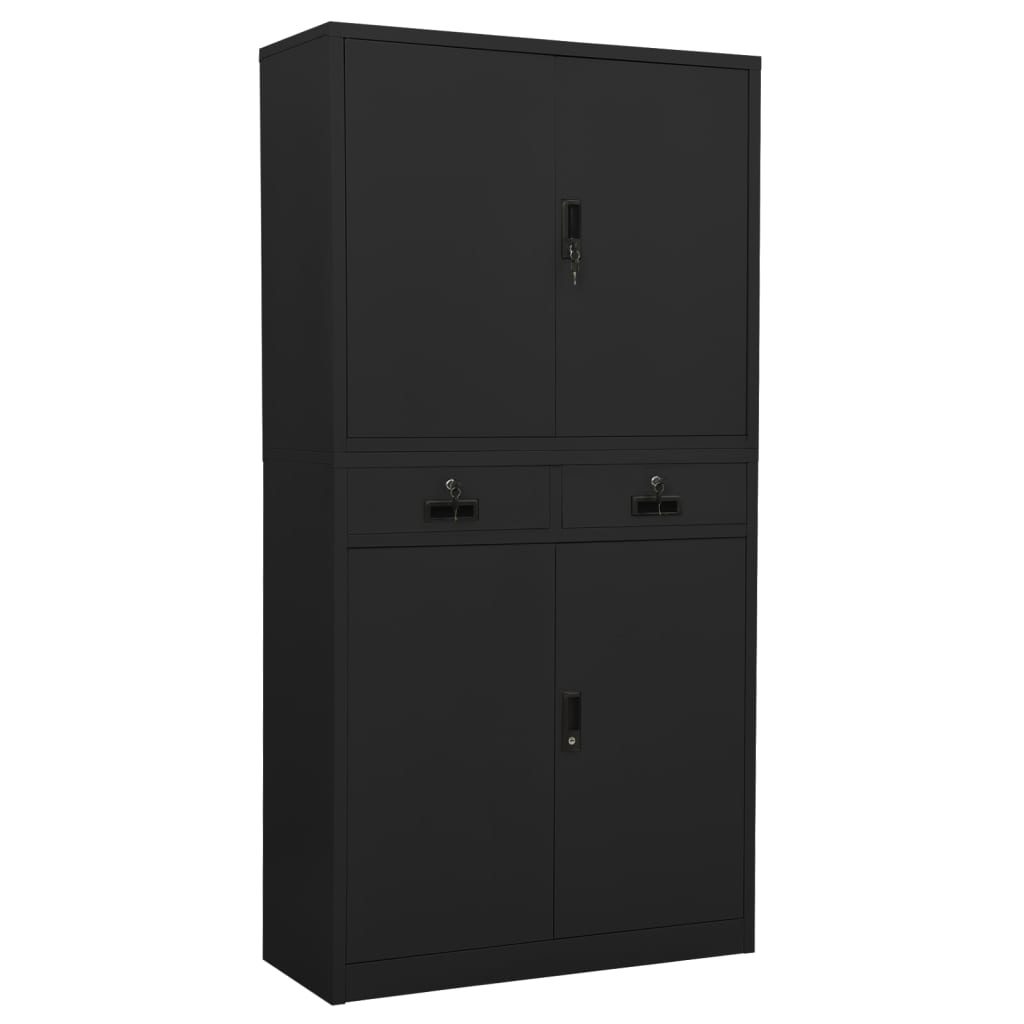 Office Cabinet Anthracite Grey 90 x 40 x 180 cm Steel