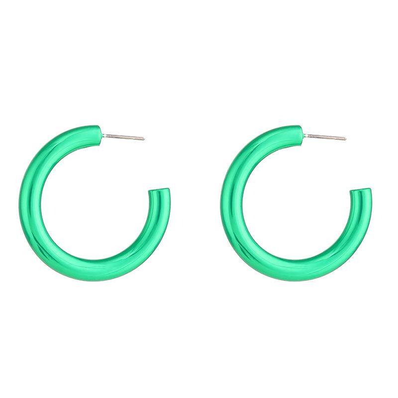 Kenjie Iridescent Electroplated Classic Hoop Earrings for Women - Colorful Punk Retro Style.