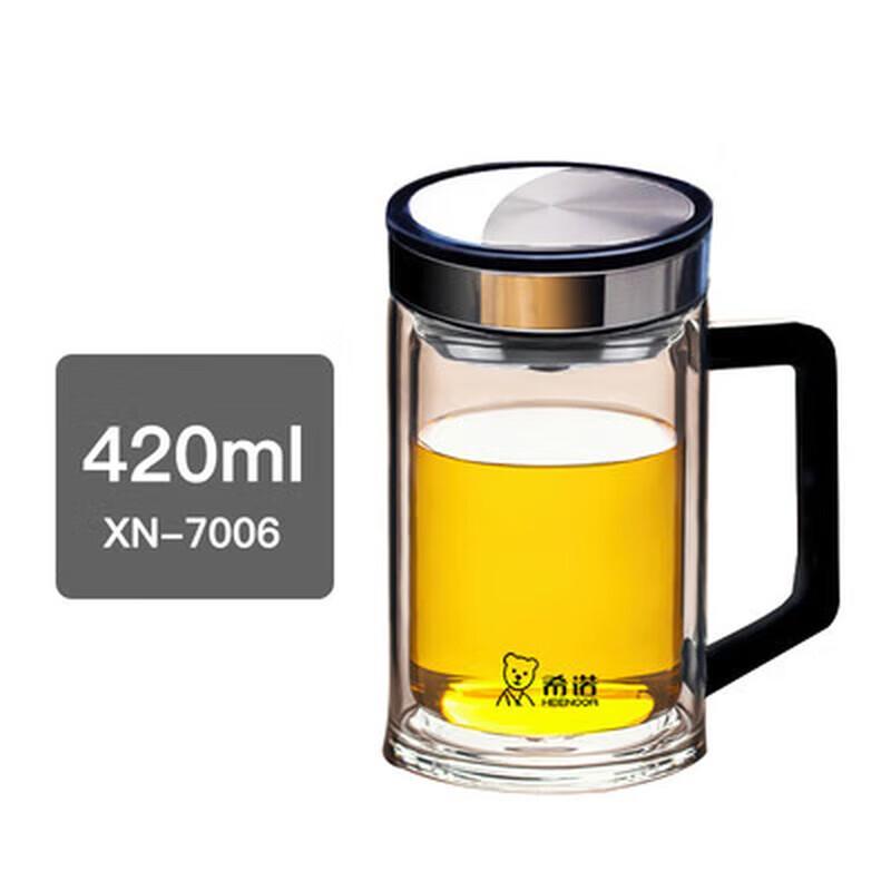 Xino Double Wall Glass Tea Cup with Handle