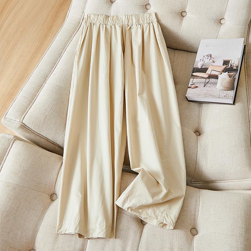 

Khaki Straight Loose Casual Pants for Women In Summer Hong Kong Style Retro Casual Pants for Women L