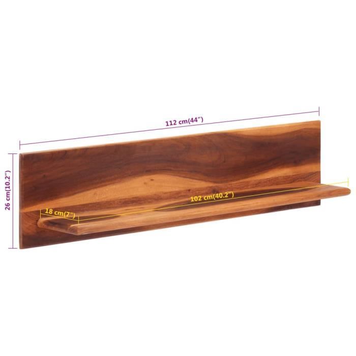 VidaXL Étagères murales 2 pcs 112x20x26 cm bois massif d'acacia 356248