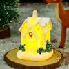Cute Christmas Glowing Small House Resin Elegant Christmas House Ornament Luminous Snow House LED Lights Figurines