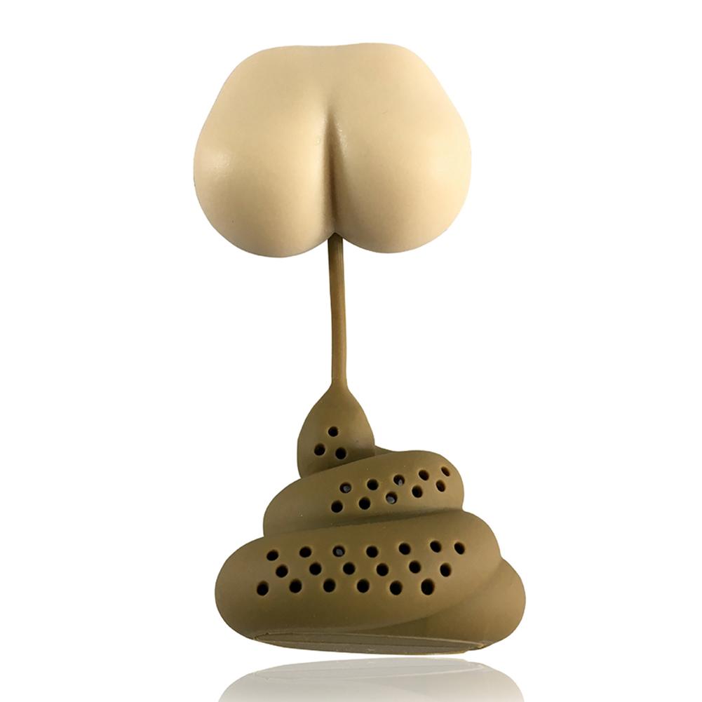 Rolig Bajsform Tesil Silikon Örtkryddfilter Te Bladinjektor Återanvändbar Kaffefilter Diffusor Köksförnödenheter Kit