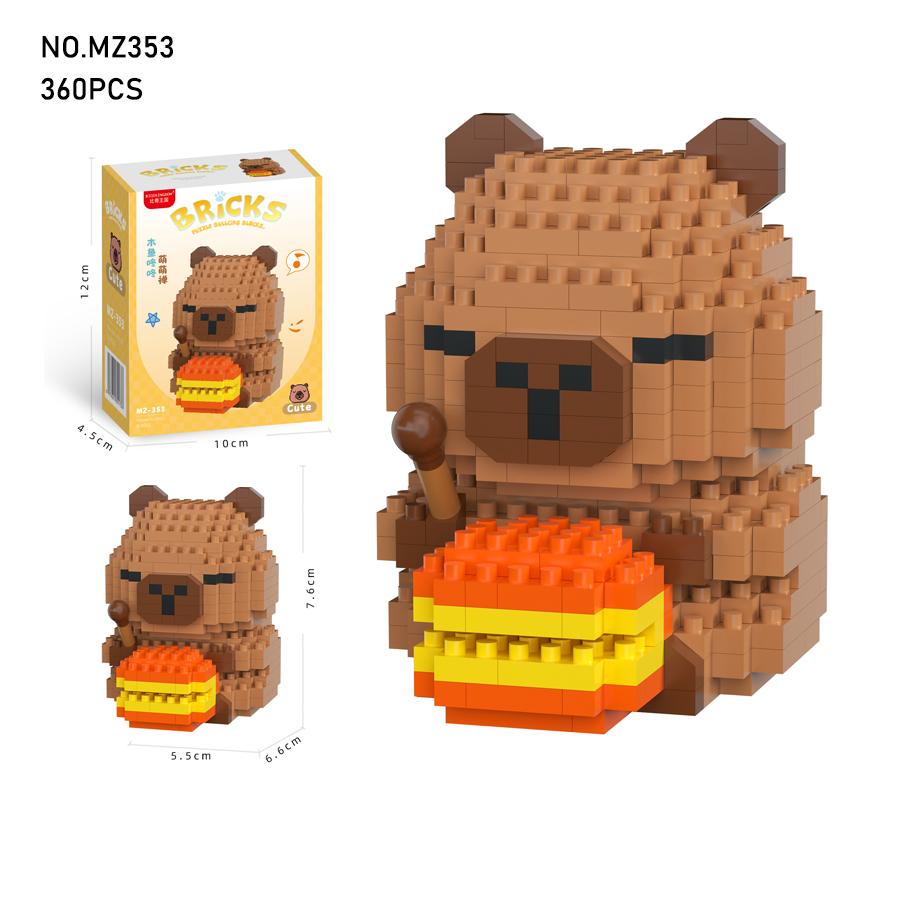 Miniso Capybara Puppe Spielzeug Mikropartikel Bausteine Lernspielzeug DIY Niedliche Cartoon Figur für Kinder Geburtstagsgeschenke