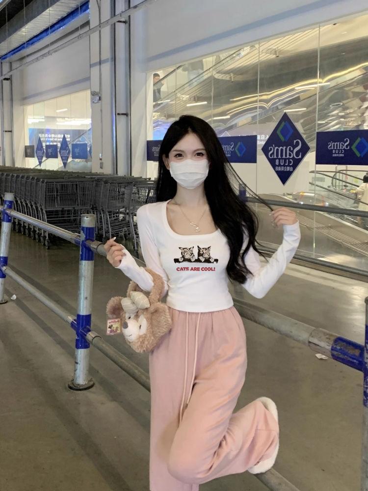 Girls Y2K Tees Workout Street Wear Fashion Women Sexy T-shirts Long Sleeve