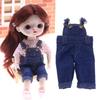 Miniature Overalls Doll Toy Clothing Washable Fabric Suspenders Pants for Toy Doll Display Decoration Doll Accessories