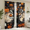 2PCS- Halloween Ghost Pumpkin Pattern Printed Curtains   Window Decorations   Home Decorations   Room Decorations