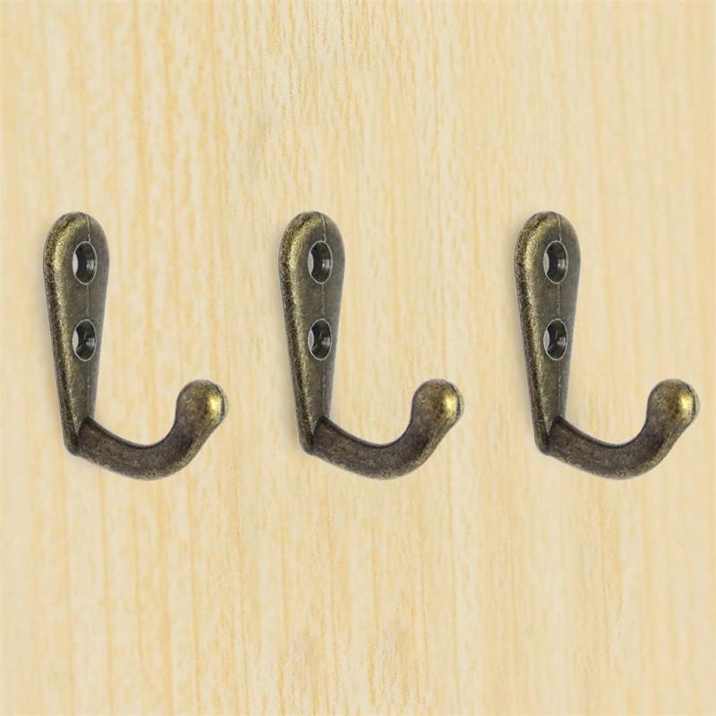 10pcs Vintage Clothes Hooks Easy Installation Wall Hooks For Hanging Hats Handbags Umbrellas Towels