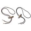 1pc/1pair Bolo Tie for Men Western Masquerade Necktie with Alloy Eagles Buckle Decors Masquerade Costume Accessories