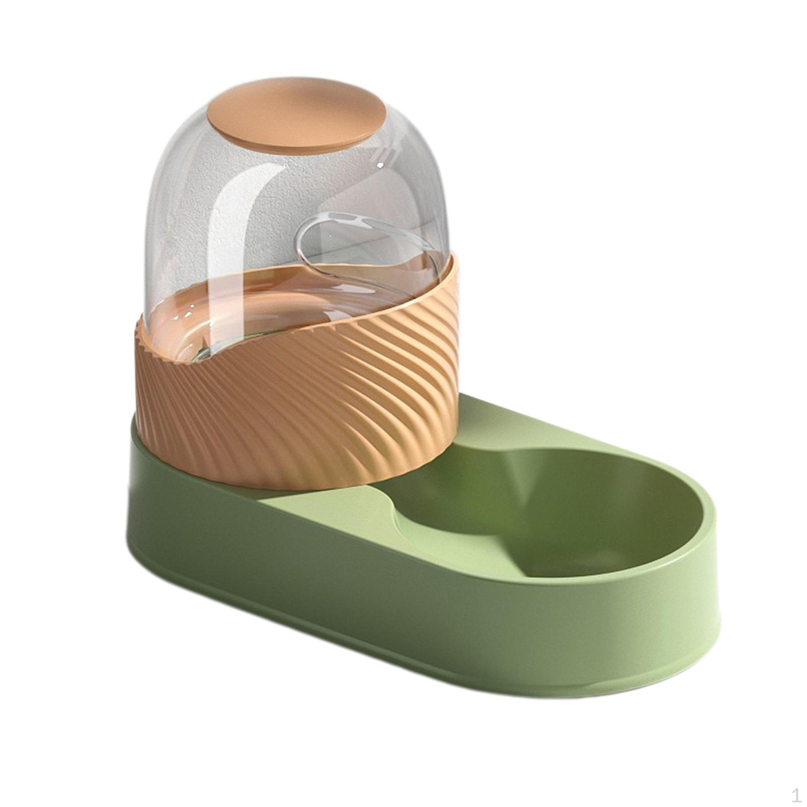 Pet Feeder Water Dispenser Feeding Bowls Dish for Kitten Large Capacity 2L Green Food Feeder