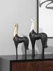 Creative Abstract Animal Resin Horse Figurines Ornament Office Decoration Living Room Home Wine Cabinet Decoration Home Decor
