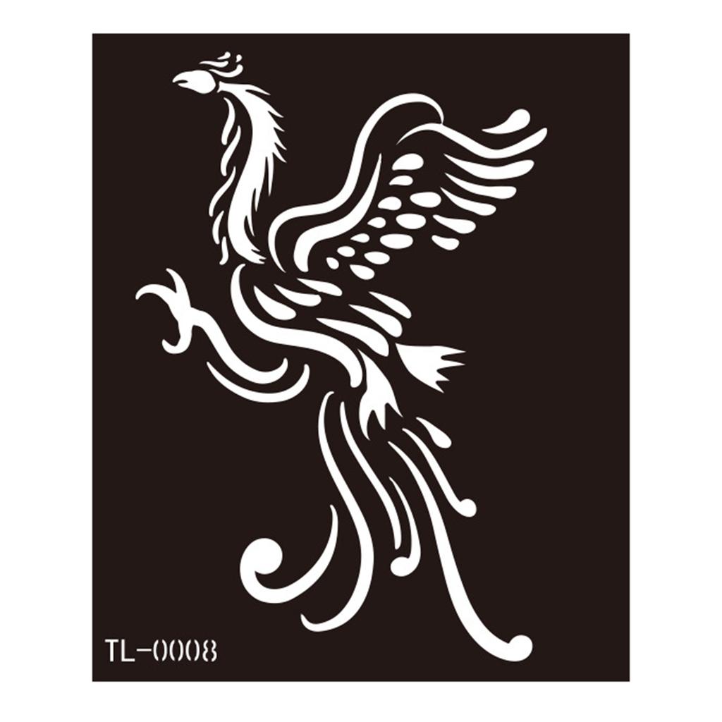 Semi Permanent Tattoo Flower Dragon Butterfly Henna Tattoo Stencil Temporary Tattoo Stickers for Face Paint Body Art