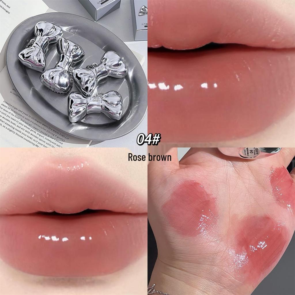 JOJO DIARY Energetic Mirror Lip Glaze: Brightens Yellow Skin, Natural Look, Watery Glass Finish, Student Lipstick.
