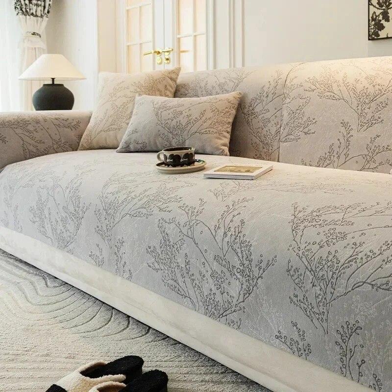 Chenille Fabric Sofa Cover Modern Four Seasons Universal Sofa Towel for Living Room Non-Slip Sofa Cushion Armrest Backrest Pad