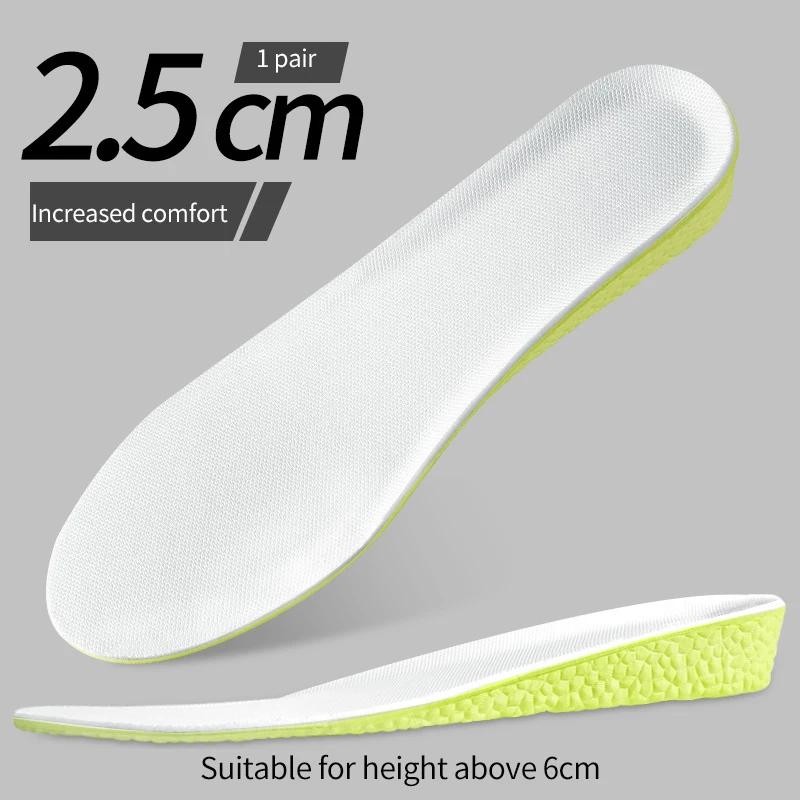 1Pair Sports Shock Absorption Insole for Feet Height Increase Templates Men Women Shoes Insoles 1.5cm/2.5cm/3.5cm Growing Sole