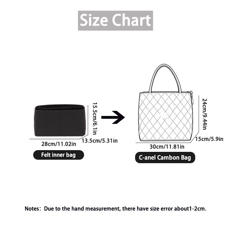 EverToner Bag Insert Organizer For C-anel Cambon Bag Felt Ultra Lightweight Pouch Support Handbag Insert Bag Accessories