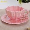 Gorąca wyprzedaż Modne Dziewczęce Popołudniowa Herbata Domowy Płatki Ceramiczny Kubek Filiżanka do Kawy 290ml Luksusowy Ładny Zestaw Filiżanka i Spodek