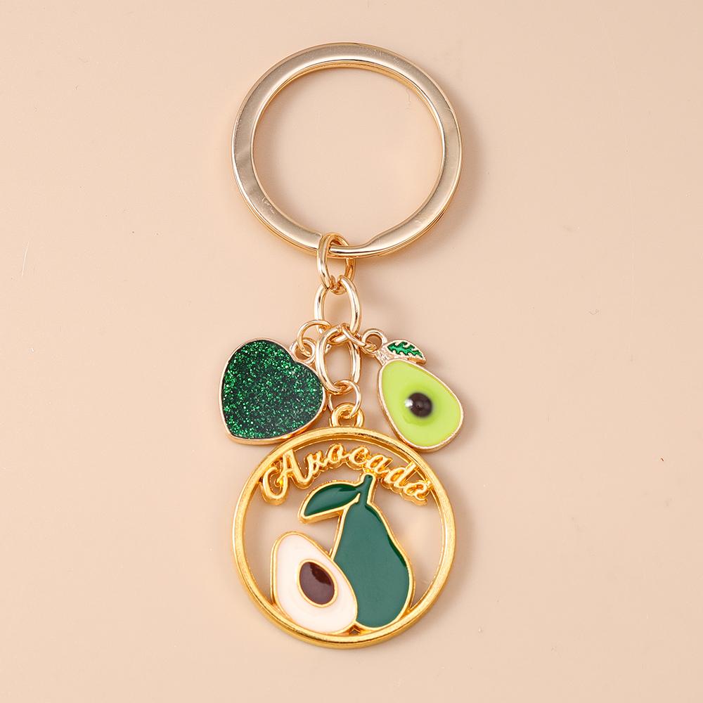 Fashion Enamel Avocado Cherry Keychain Fruit Key Ring Pendants for Women Girls Handbag Decor DIY Key Chain Jewelry Gifts