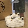 cm height increase small women's shoes leather platform white shoes women's autumn new casual sports board shoes