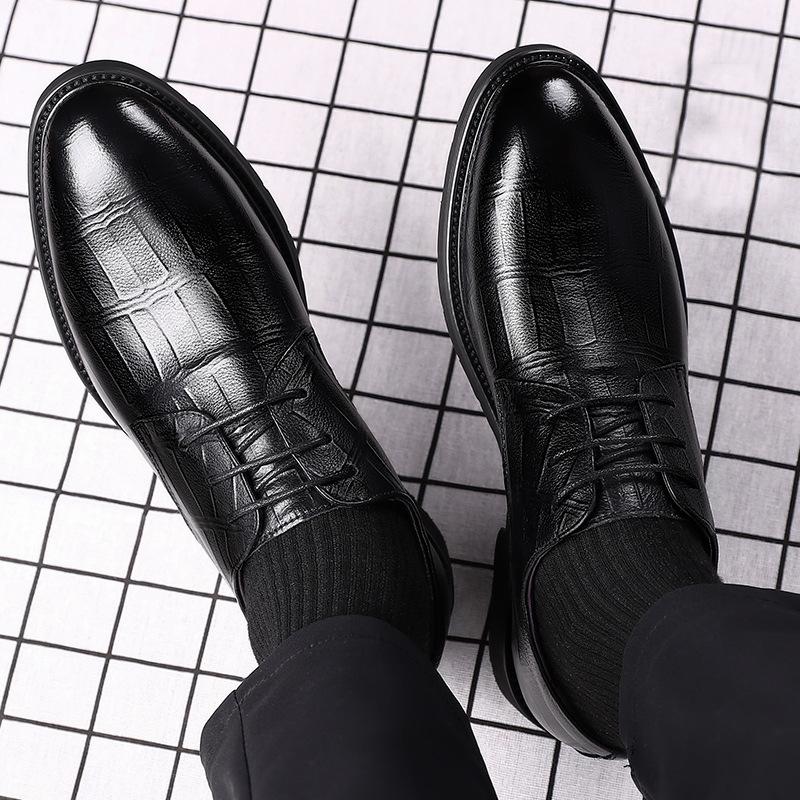Leather shoes men's new business dress shoes breathable and wear-resistant men's British and Korean version pointed leather shoes