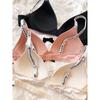 Ice Silk Comfort Underwear Set Women Sexy Deep V Push Up Bra Set Shoulder Strap Letters Adjustable Brassiere and Lace Panties