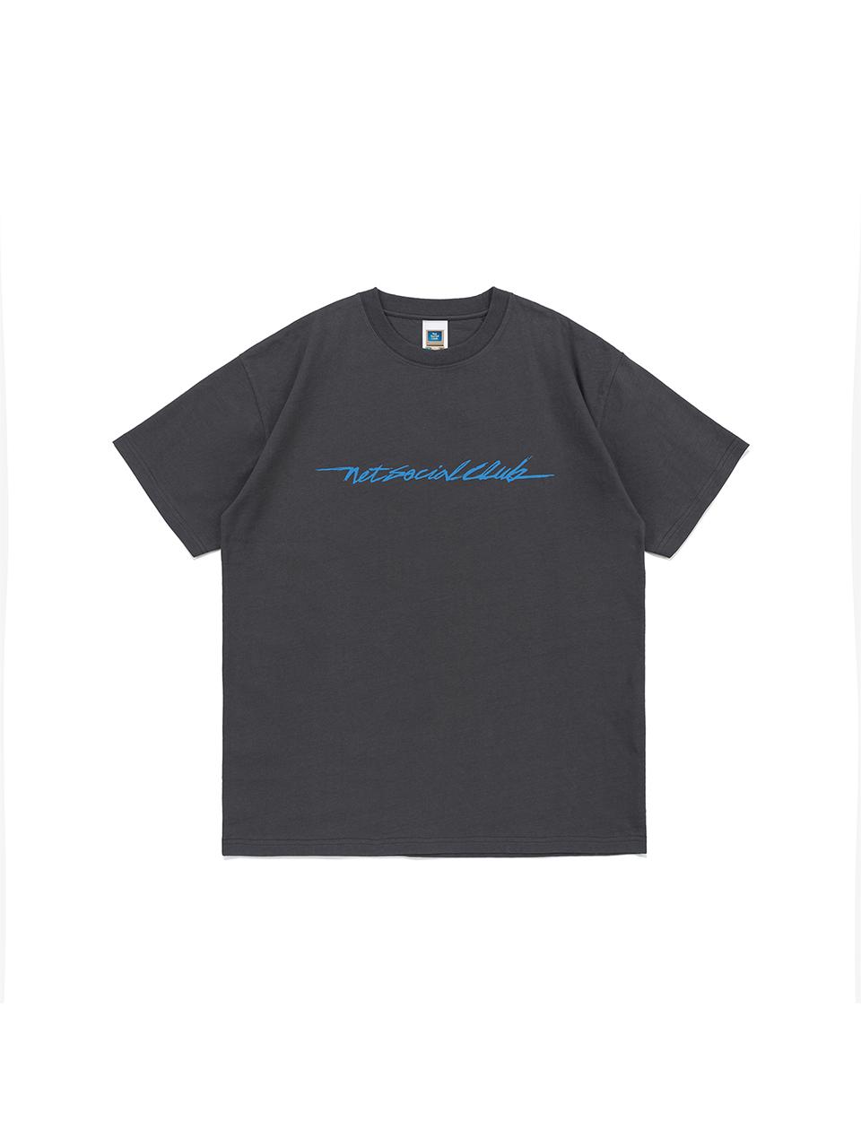 Net Social Club Script Logo Tee (Charcoal) Charcoal/M